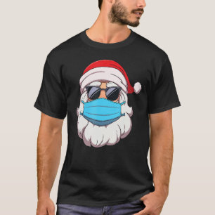 Santa Wearing Mask And Sunglasses Quarantine Mens  T-Shirt