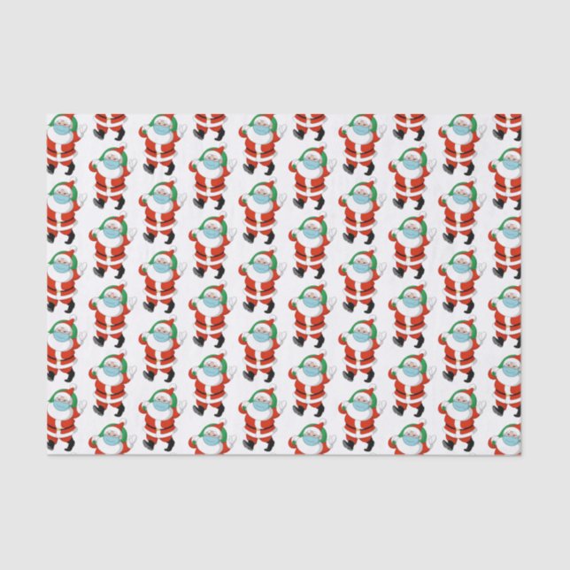 Santa wearing medical mask tissue paper (Front)