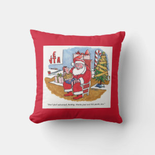 Santa Wet square red throw pillow
