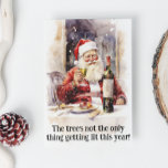 Santa Wine Lover Funny  Holiday Card<br><div class="desc">This design may be personalized in the area provided by changing the photo and/or text. Or it can be customized by clicking Personalize this Template and then choosing the click to customize further option and delete or change the colour of the background, add text, change the text colour or style,...</div>