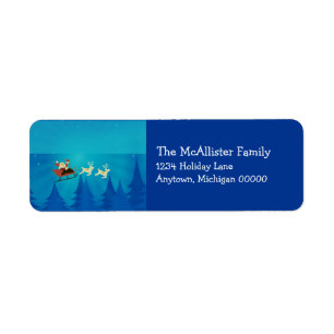 Santa Winter Scene Address Labels