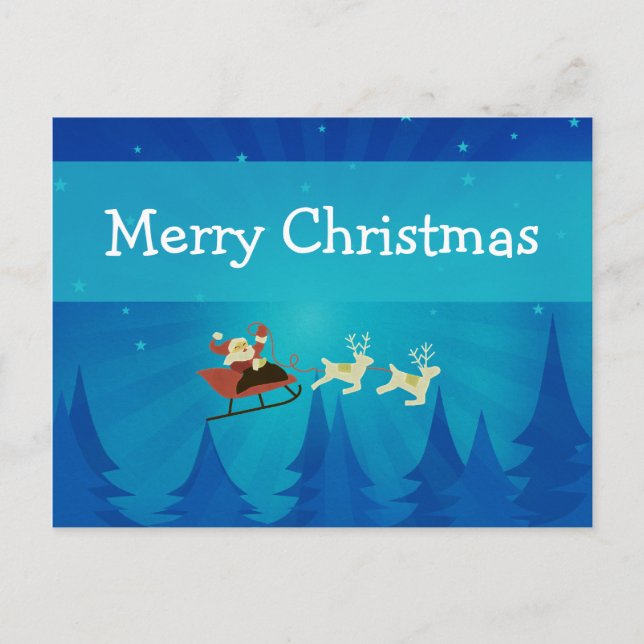 Santa Winter Scene Christmas Postcard (Front)