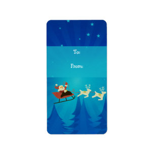 Santa Winter Scene Gift Tag Labels
