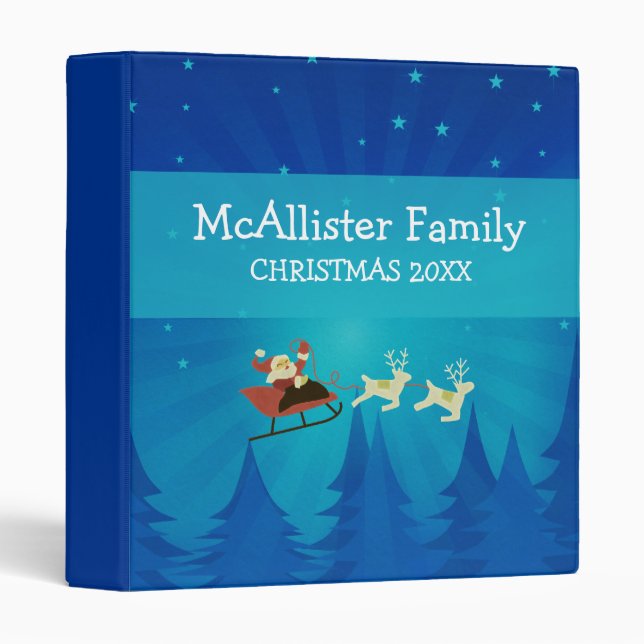 Santa Winter Scene Holiday Memory Binder (1 inch) (Front/Spine)