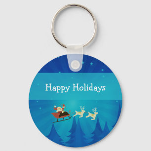 Santa Winter Scene Keychain