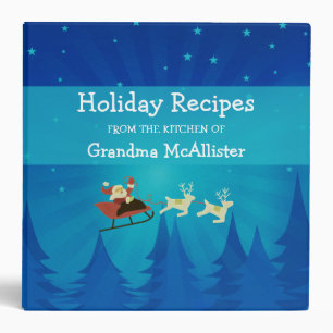 Santa Winter Scene Recipe Binder (2 inch)