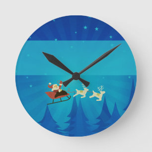 Santa Winter Scene Wall Clock