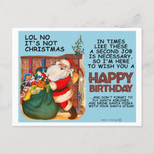 SANTA WISHES YOU A HAPPY BIRTHDAY! POSTCARD