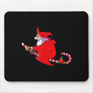 Santa Witch Candy Cane Christmas Santa Hat Funny C Mouse Pad