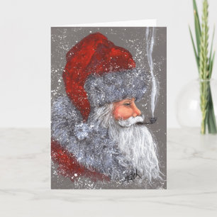 SANTA WITH A PIPE HOLIDAY CARD