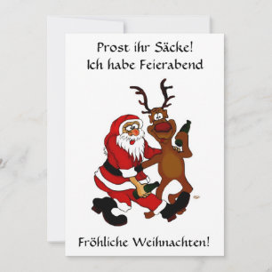 Santa with Alice - Prost your sacks! Holiday Card