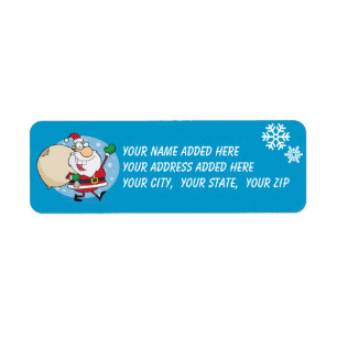 Santa with Bag of Toys Return Address Labels