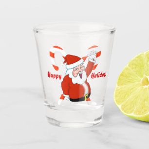 Santa with Candy Canes Shot Glass