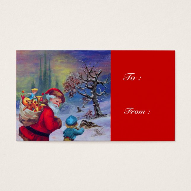 SANTA WITH CHILD IN THE WINTER SNOW (Front)