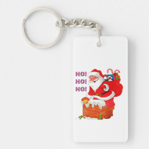 SANTA WITH CHRISTMAS PRESENTS, HO! HO! HO! KEYCHAIN