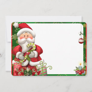 Santa with Christmas presents Holiday Card