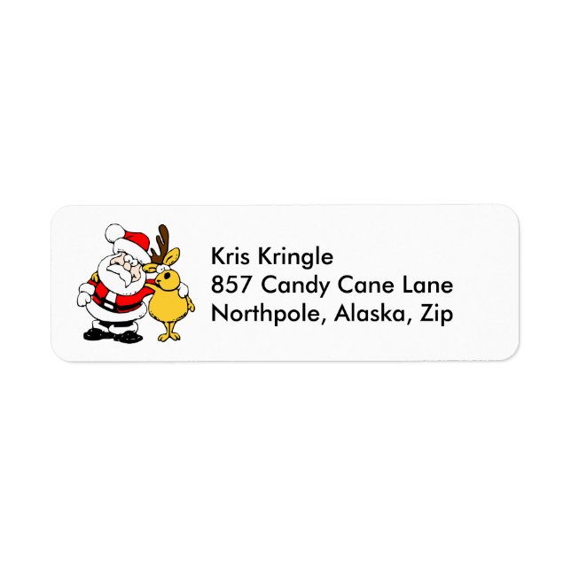 Santa With Deer Address Labels (Front)