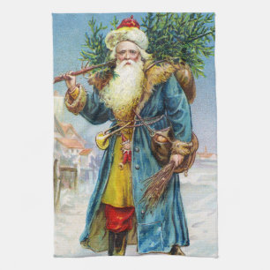 Santa with Fir Tree Kitchen Towel