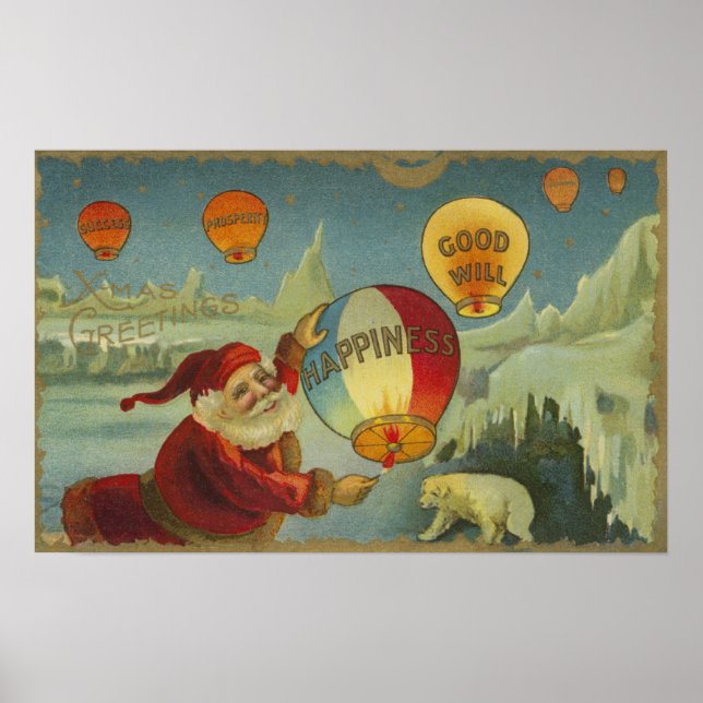 Santa With Happiness Baloon Poster (Front)