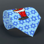 Santa with Menorah Chrismukkah Tie<br><div class="desc">A fun stocking stuffer or a necktie to wear at an office party or for that infamous family Christmas photo!  It features the Star of David tiled as pattern and Santa Claus holding a menorah.  Designed by Sheila Cicchi,  Brownielocks.com. All Rights Reserved.</div>