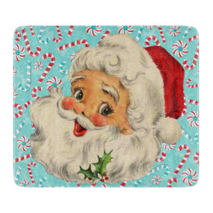 Santa with Peppermints Cutting Board