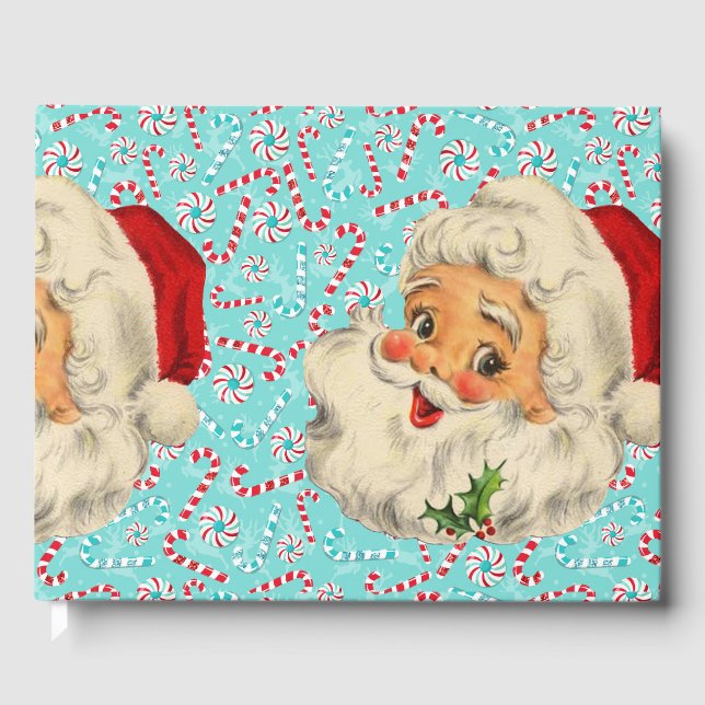 Santa with Peppermints Guest Book (Front)