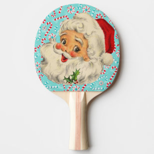 Santa with Peppermints Ping Pong Paddle