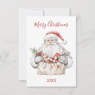 Santa with Presents Christmas Card