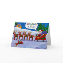 Santa with reindeer Card