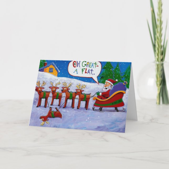 Santa with reindeer Card (Front)