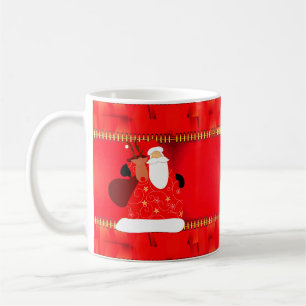 Santa with Reindeer Christmas Holidays Coffee Mug