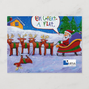 Santa with Reindeer Postcard