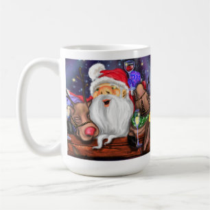 Santa with Reindeers Funny Christmas Coffee Mug