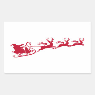 Santa with sleigh and reindeer,  Christmas design Sticker
