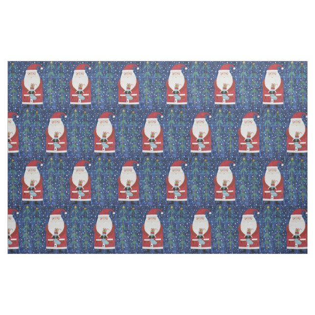 Santa with Stocking Fabric (Fat Quarter)