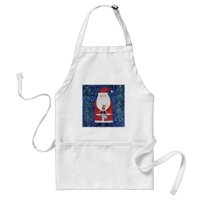 Santa with Stocking Standard Apron (Front)