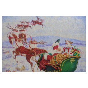 Santa with the sleigh fabric