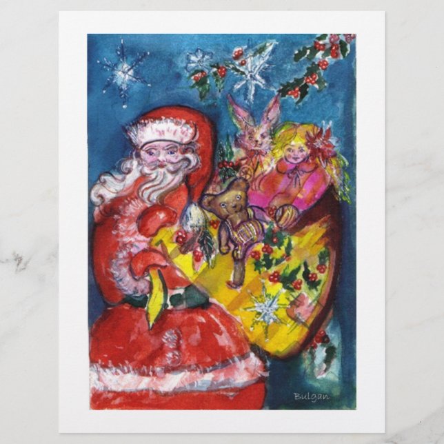 SANTA WITH TOYS,GIFTS SACK Christmas Flyer (Front)