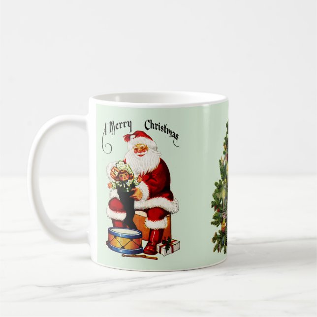 Santa With Toys Merry Christmas Coffee Mug (Left)