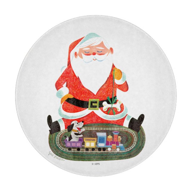 Santa with Train Cutting Board (Front)