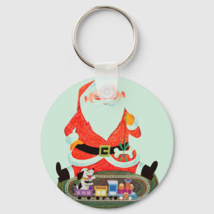 Santa with Train Keychain