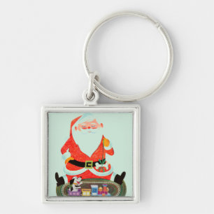 Santa with Train Keychain