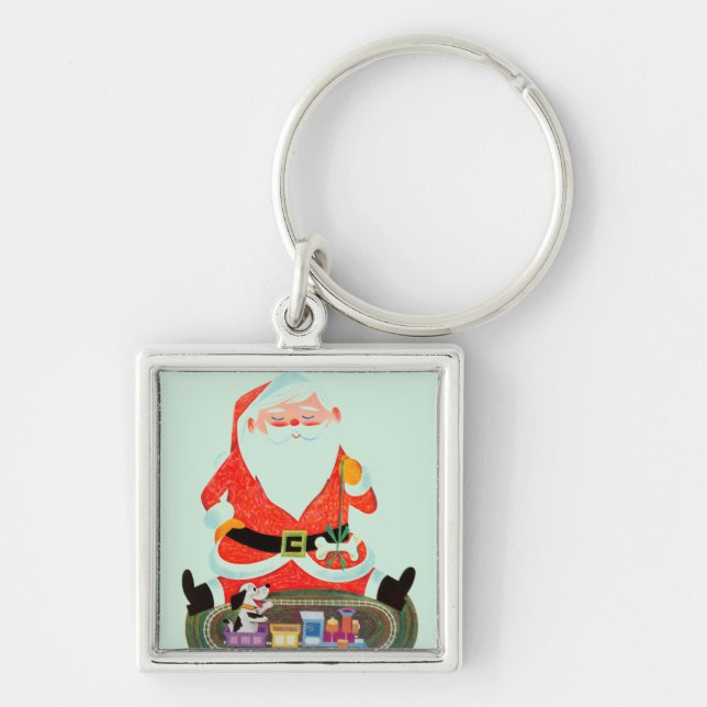 Santa with Train Keychain (Front)