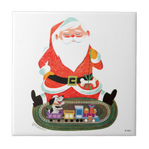 Santa with Train Tile
