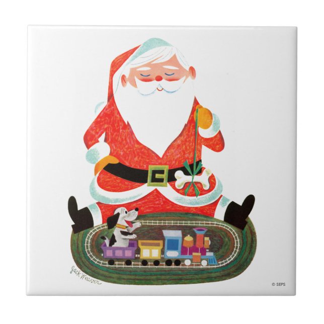 Santa with Train Tile (Front)