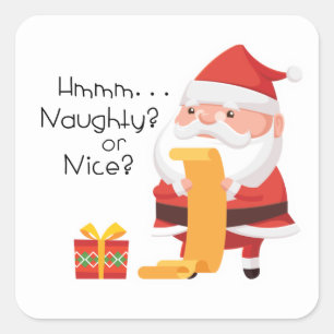 Santa Wonders Naughty or Nice?  Square Sticker