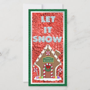 Santa Workshop Christmas Flat Card