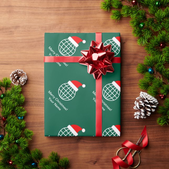 Santa World Globe Corporate Christmas Holiday Wrapping Paper (Holiday Gift)