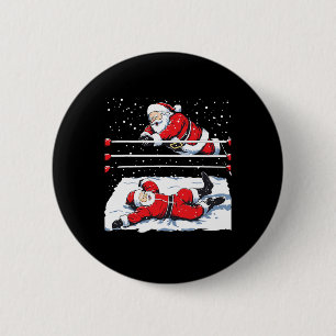 Santa Wrestling Lover Wrestler Christmas Xmas Paja 2 Inch Round Button