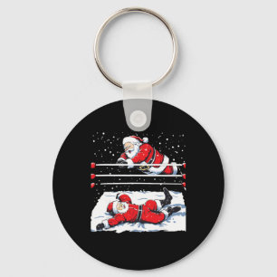 Santa Wrestling Lover Wrestler Christmas Xmas Paja Keychain
